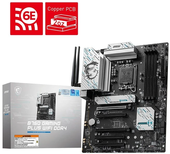 MSI B760 GAMING PLUS WIFI DDR4 | Procesorių šeima Intel | Procesoriaus lizdas LGA1700 | DDR4 | Palaikomos standžiojo disko sąsajos SATA, M.2 | SATA jungčių skaičius 4