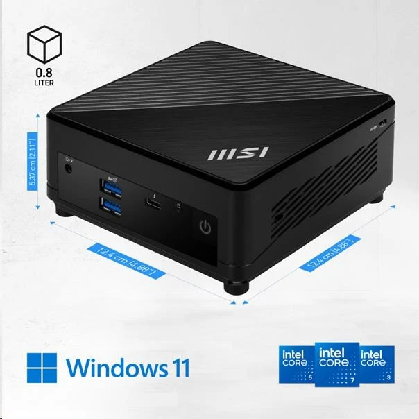 MSI PC Cubi 5 1M-482BEU, Core 5 120U, 16GB, N/A, N/A, No OS, Juodas