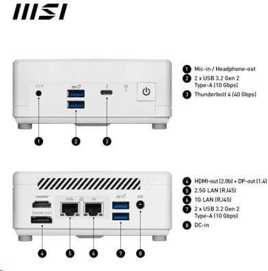MSI PC Cubi 5 1M-483BEU, Core 5 120U, 16GB, N/A, N/A, No OS, Baltas