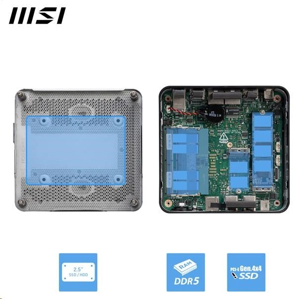 MSI PC Cubi NUC 1MG-419BEU, Core 5 120U, 16GB, N/A, N/A, No OS, Juodas
