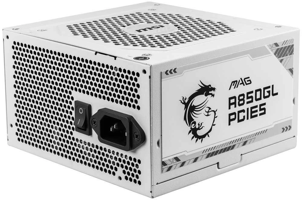 MSI Maitinimo šaltinis MAG A850GL PCIE5 WHITE / 80 PLUS Gold / 850W / Active PFC