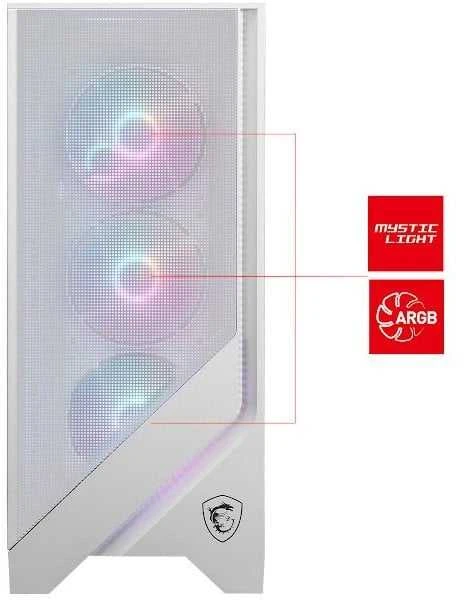 MSI MAG FORGE 320R AIRFLOW Baltas dėklas