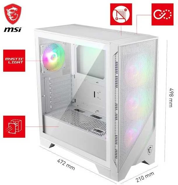 MSI MAG FORGE 320R AIRFLOW Baltas dėklas