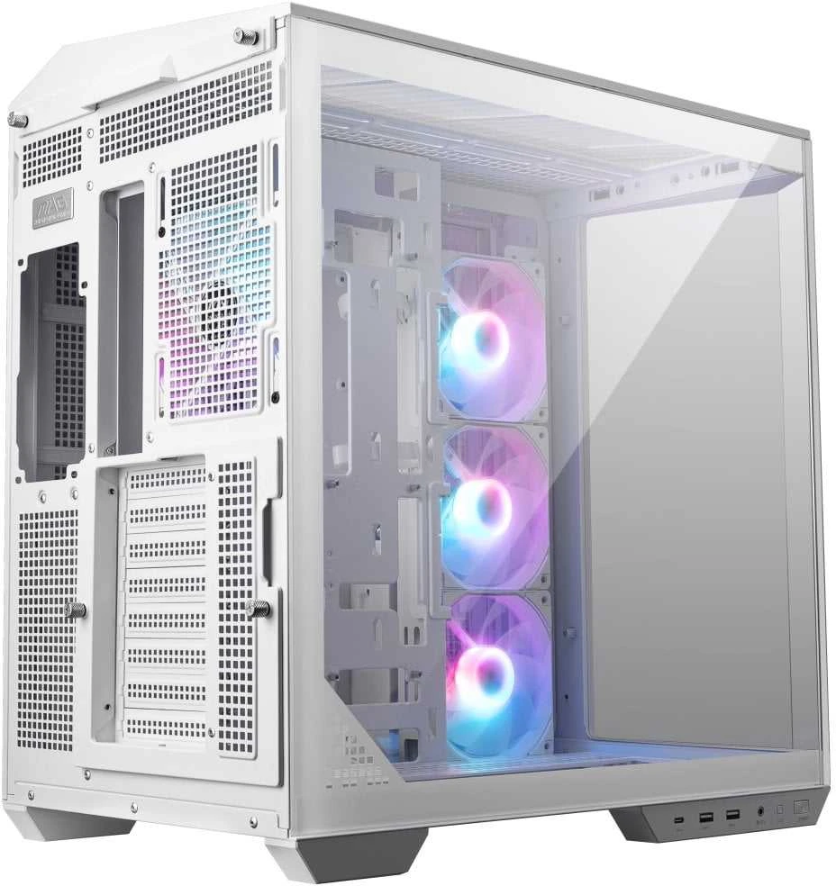 Kompiuterio korpusas MSI MAG PANO 100R PZ ARGB Midi Tower, baltas