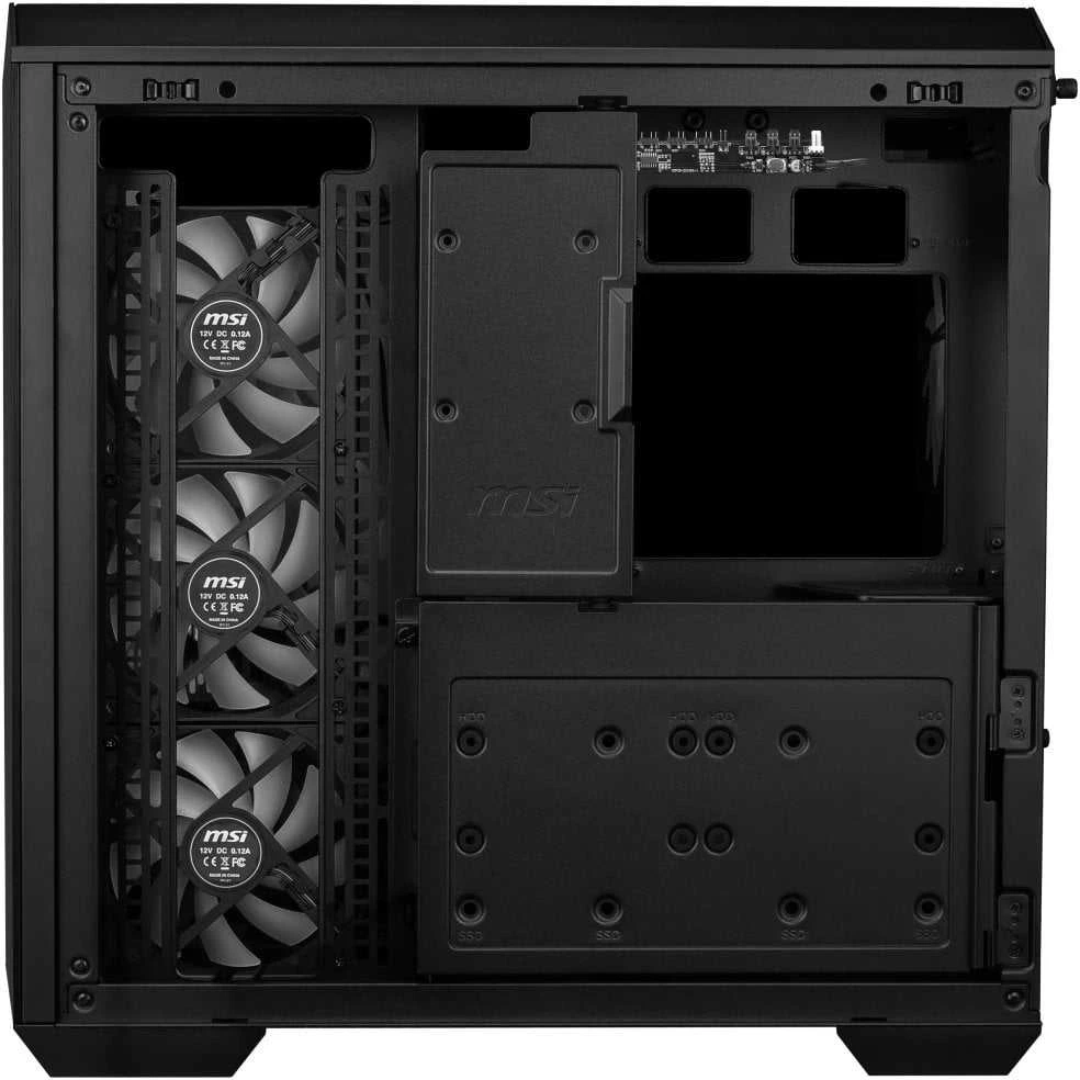 Kompiuterio korpusas MSI MAG PANO 100R PZ ARGB Midi Tower, juodas