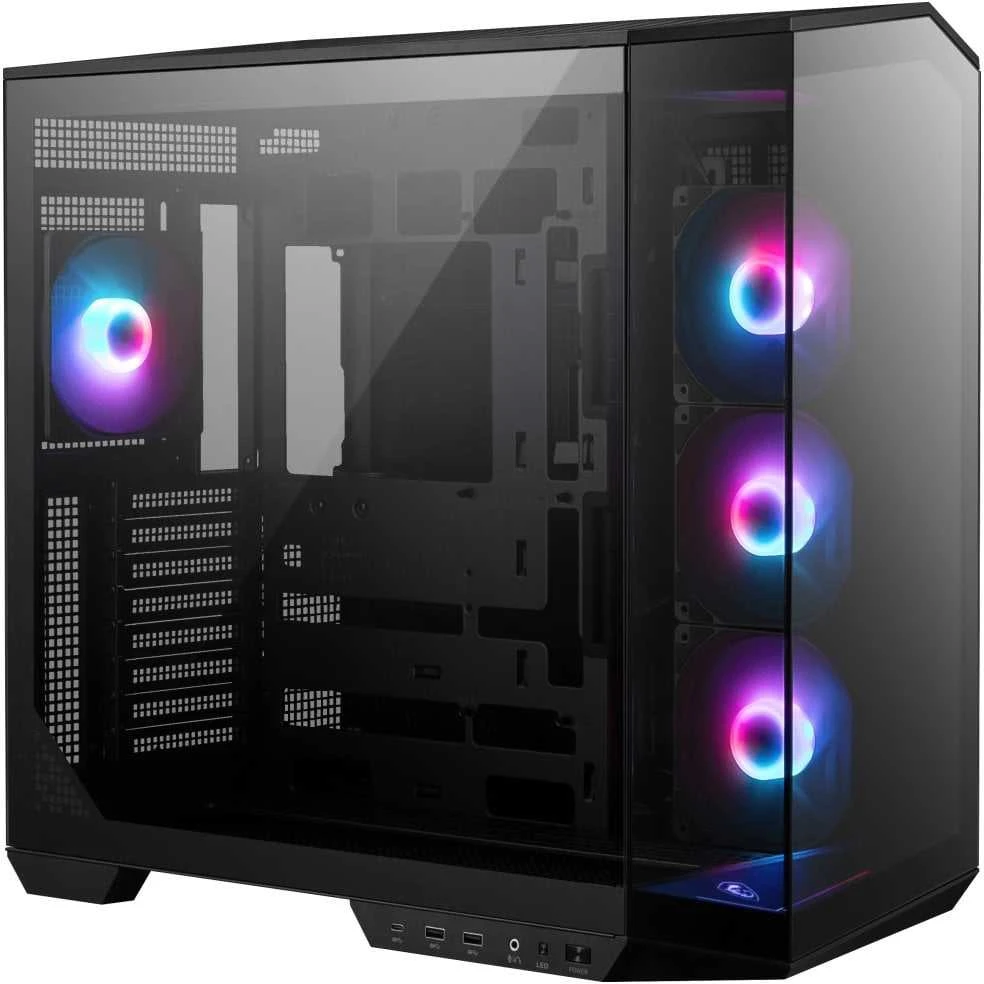Kompiuterio korpusas MSI MAG PANO 100R PZ ARGB Midi Tower, juodas