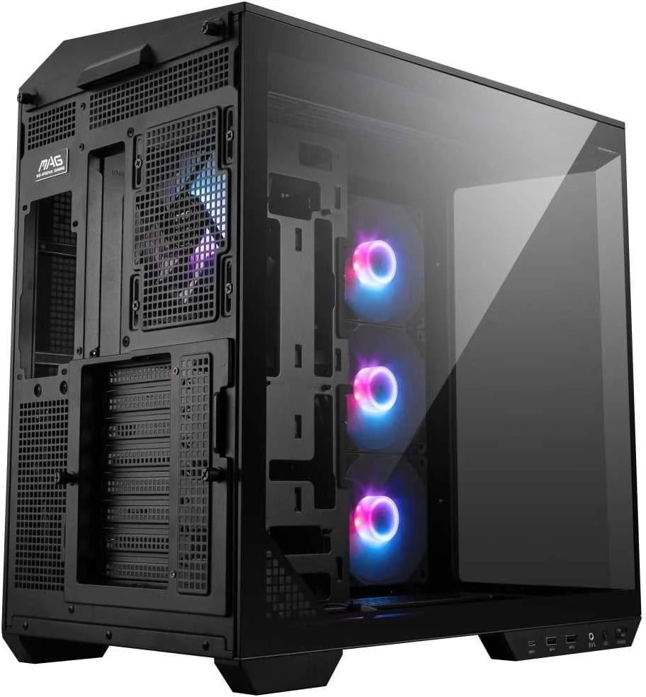 Kompiuterio korpusas MSI MAG PANO 100R PZ ARGB Midi Tower, juodas