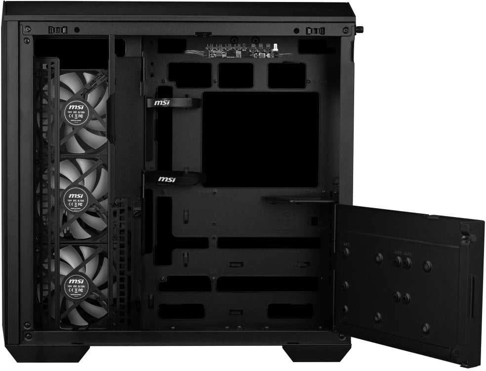 Kompiuterio korpusas MSI MAG PANO 100R PZ ARGB Midi Tower, juodas