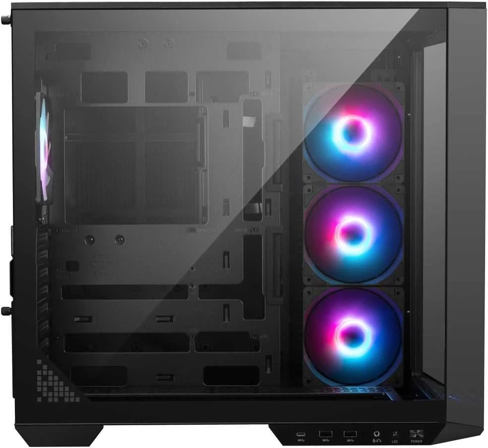 Kompiuterio korpusas MSI MAG PANO 100R PZ ARGB Midi Tower, juodas