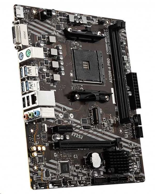 Pagrindinė plokštė MSI A520M-A PRO AM4 DDR4 1x M.2 4x SATA HDMI DVI-D M-ATX