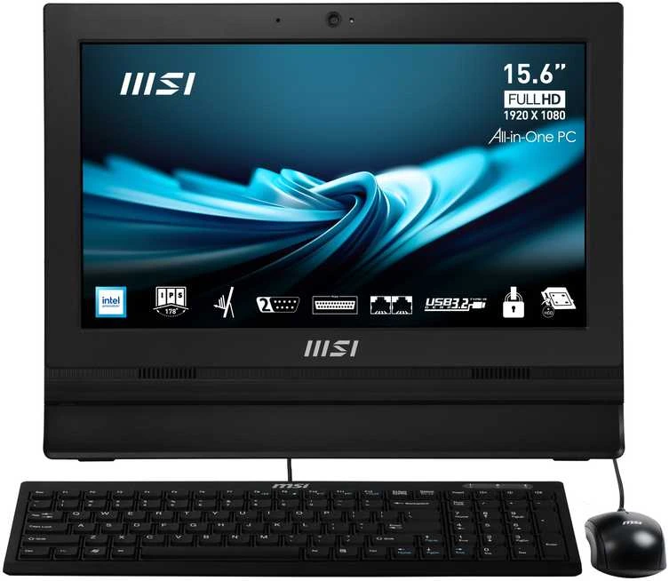 Stacionarus kompiuteris Kompiuteris MSI PRO AP162T ADL-04SCZ Intel N100 15.6" FHD lietimui jautrus ekranas 4GB 128GB M.2 SSD Windows 11 Pro Juodas