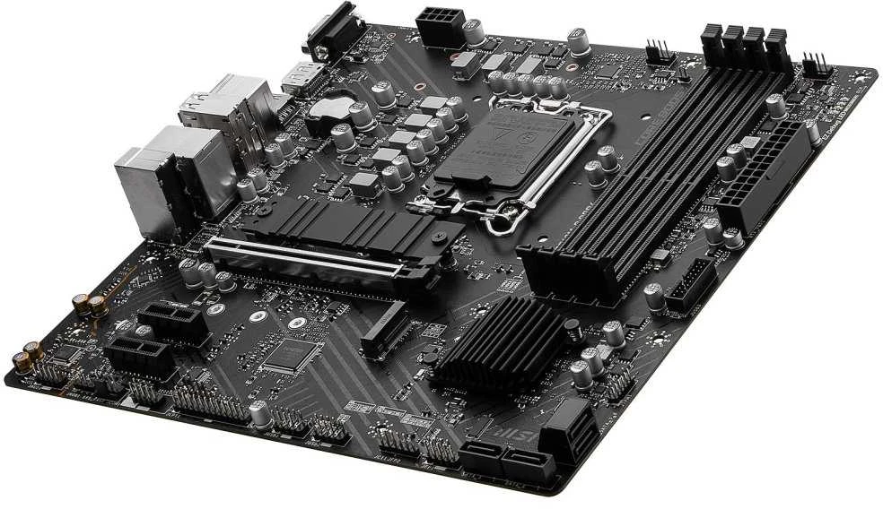 Pagrindinė plokštė MSI PRO B760M-P DDR4/LGA1700/Micro-ATX/Memory DDR4/Atminties lizdai 4/2xPCI-Express 1x/1xPCI-Express 16x/2xM.2/1x15pin D-sub/1xHDMI/1xDisplayPort/4x12x2B. /1xUSB-C/2xPS/2/1xRJ45/3xgarso prievadas