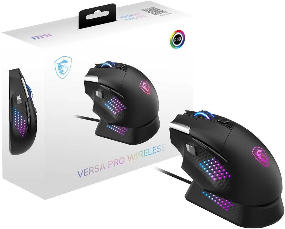 MSI VERSA PRO WIRELESS plus Pelė DOCK PRO | Wireless | 2.4 GHz, Bluetooth, USB 2.0