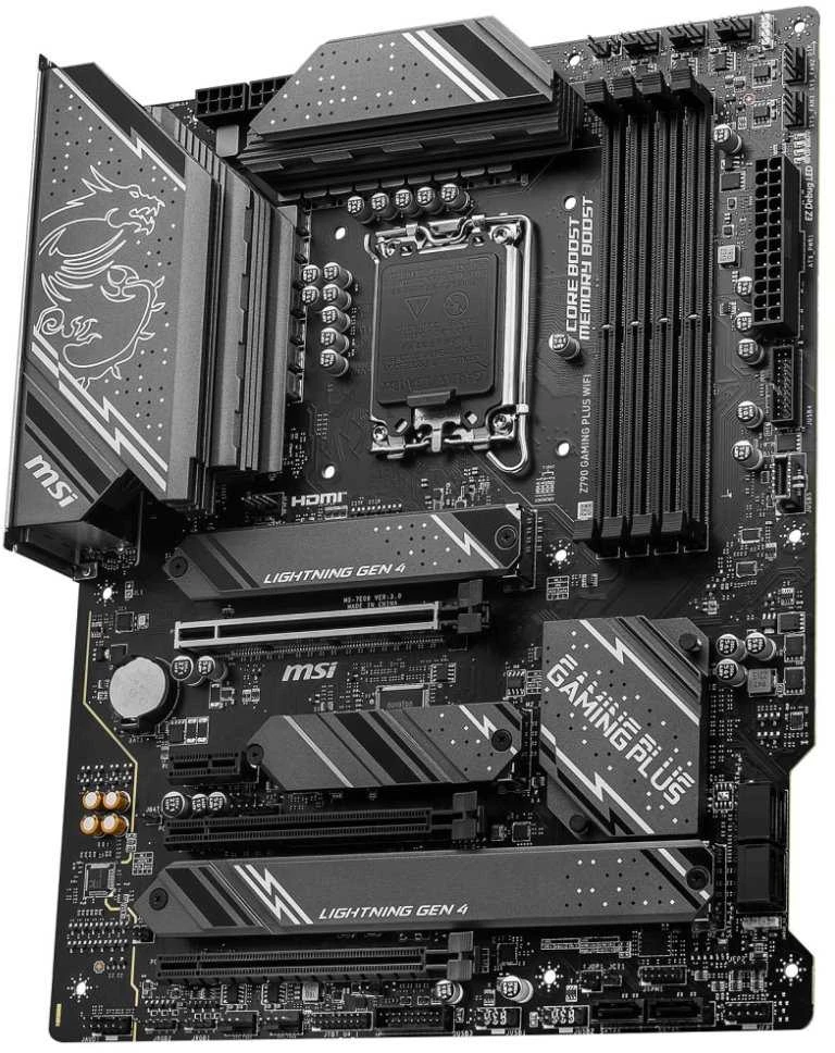 Pagrindinė plokštė MSI | Z790 GAMING PLUS WIFI | Procesorių šeima „Intel“ | Procesoriaus lizdas LGA1700 | DDR5 | SATA jungčių skaičius 6