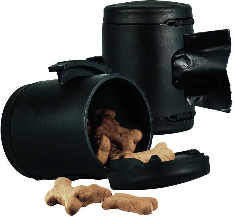 Flexi Multi Box dėžutė skanėstams arba maišeliams juodos spalvos tinkanti Vario, New Comfort, New Classic, Design ir Neon S, M ir L pavadėliams