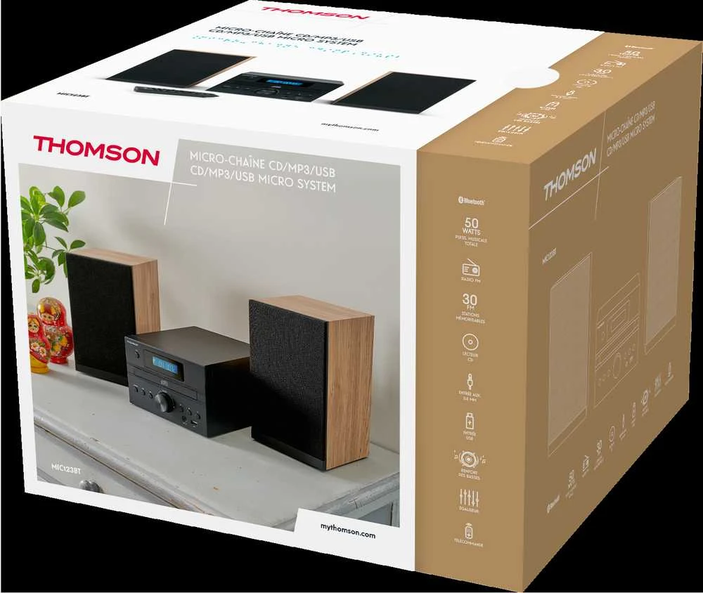 Muzikinis centras Garso Įranga - Thomson Micro System BT Radijas FM/CD/MP3/USB Juodas