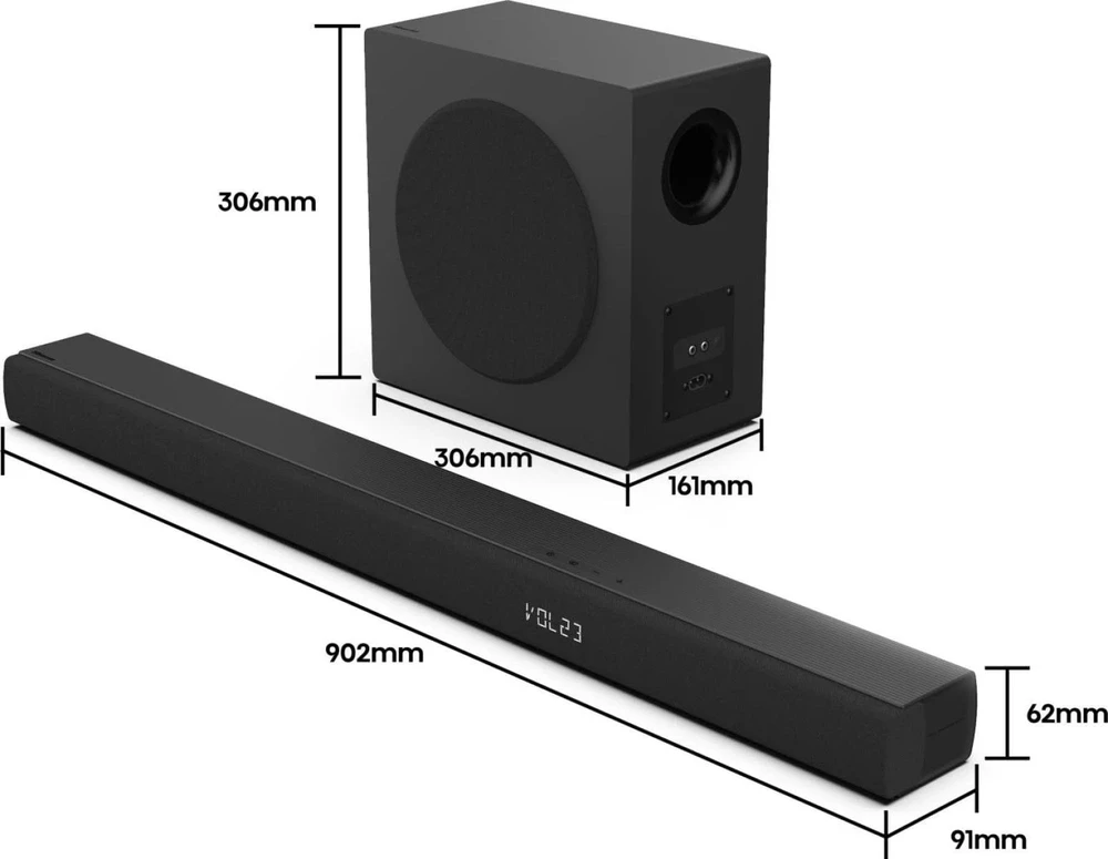 Namų kino sistema Hisense Soundbar System | HS3100 | AUX in | Bluetooth | Belaidė jungtis