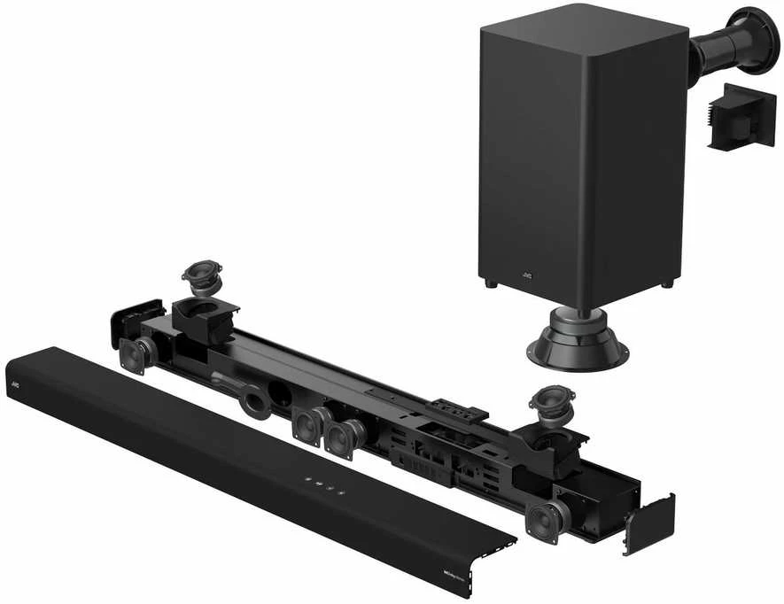 Namų kino sistema JVC TH-E874B 5.1.2 Dolby Atmos belaidžio žemųjų dažnių garsiakalbio garso juosta