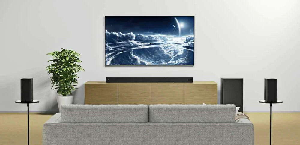 Namų kino sistema JVC TH-E874B 5.1.2 Dolby Atmos belaidžio žemųjų dažnių garsiakalbio garso juosta
