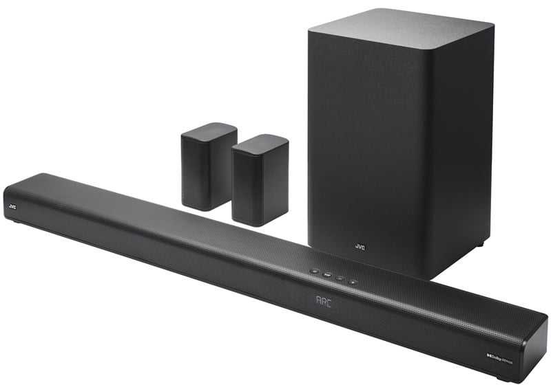 Namų kino sistema JVC TH-E874B 5.1.2 Dolby Atmos belaidžio žemųjų dažnių garsiakalbio garso juosta