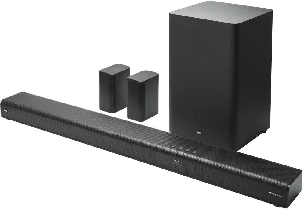 Namų kino sistema JVC TH-E874B 5.1.2 Dolby Atmos belaidžio žemųjų dažnių garsiakalbio garso juosta