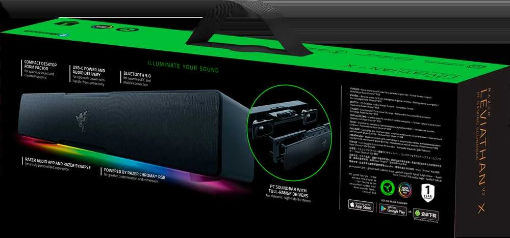 Razer Leviathan V2 X, juodos spalvos