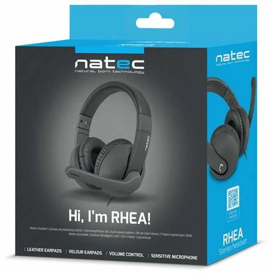 Natec RHEA ausinės su mikrofonu pakuotėje