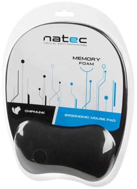 NATEC NPF-0784 Pelės kilimėlis Ergonomic CHIPMUNK memory foam filling juodas