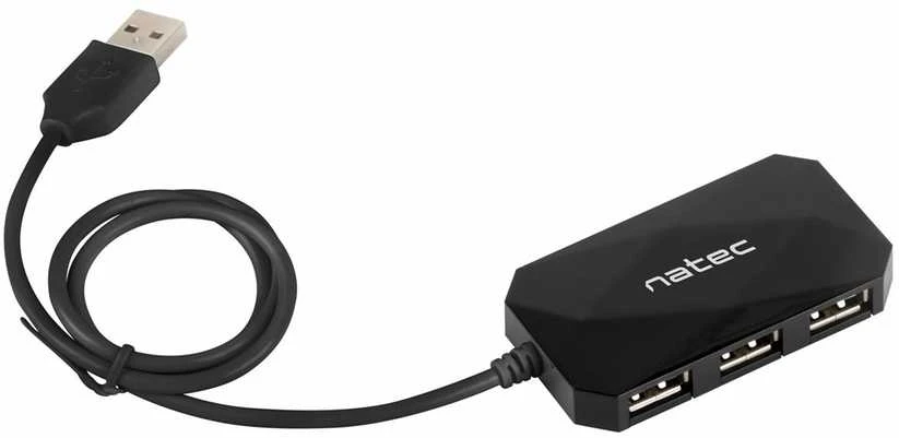 NATEC NHU-0647 USB HUB 4-Port LOCUST USB 2.0 Juodas