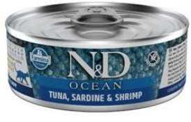 Drėgnas Kačių Maistas - Farmina N&D Ocean Tunų, Sardinių Ir Krevečių 70g