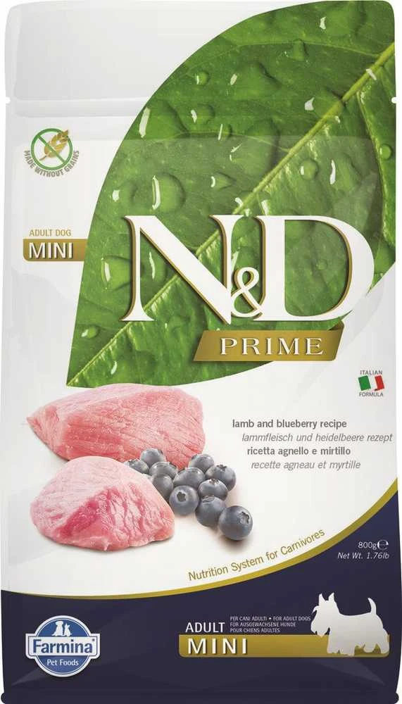 Šunų Maistas - Farmina N&D Prime Aviena Ir Mėlynės Suaugusiųjų Mini 800g