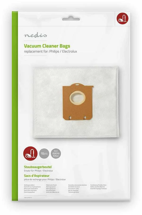 Nedis DUBG120AEP10 S-BAG dulkių siurblių maišeliai PHILIPS/ELECTROLUX (51865) 10vnt.