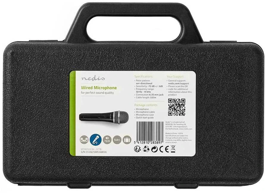 Nedis Dinaminis vienakryptis mikrofonas su 6.35mm ir XLR jungtimi 5m