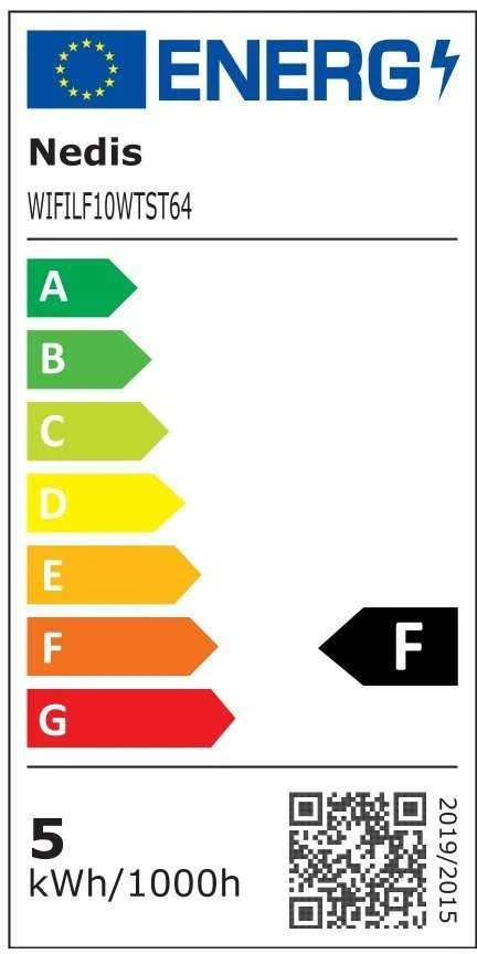 Nedis WLAN Smart LED kaitrinė lemputė (WIFILF10WTST64) - E27, ST64, 5 W, 500 lm, Skaidri
