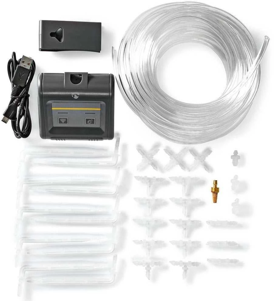 Išmanioji kambarinių augalų laistymo sistema, 5V DC mikro-USB arba baterijos 4xAA, 0.3bar., vamzdelių Ø1/4", IPX3, valdoma WiFi, Nedis Smart Life