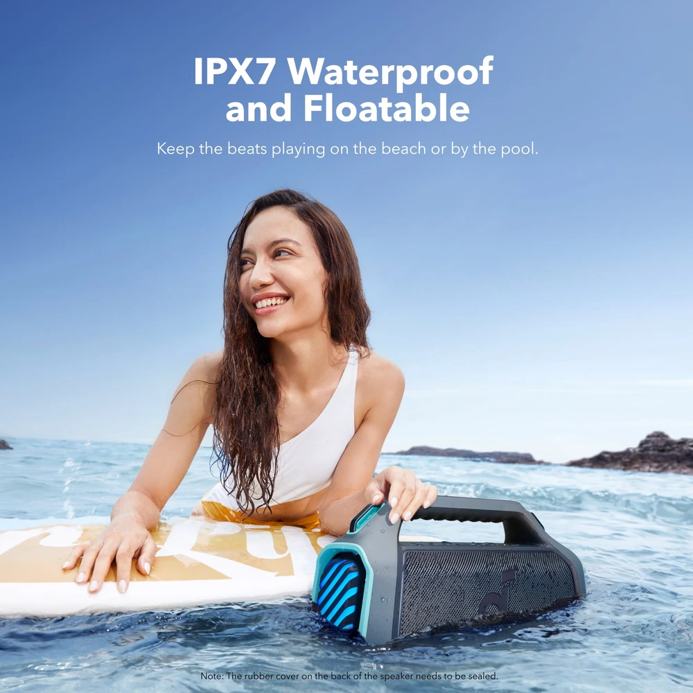 Nešiojama belaidė kolonėlė Soundcore Boom 2 Plus, 140 W, Bluetooth 6.0, IPX7, mėlynos spalvos