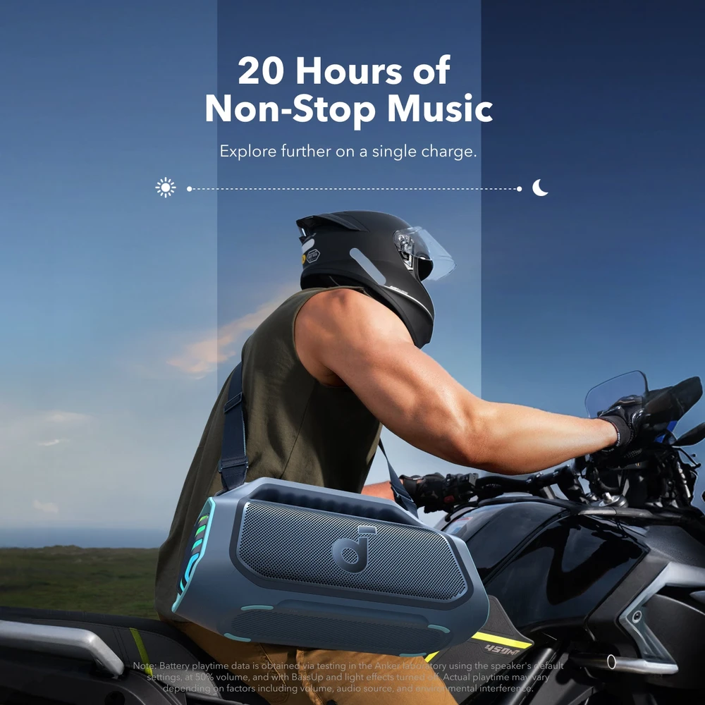 Nešiojama belaidė kolonėlė Soundcore Boom 2 Plus, 140 W, Bluetooth 6.0, IPX7, mėlynos spalvos