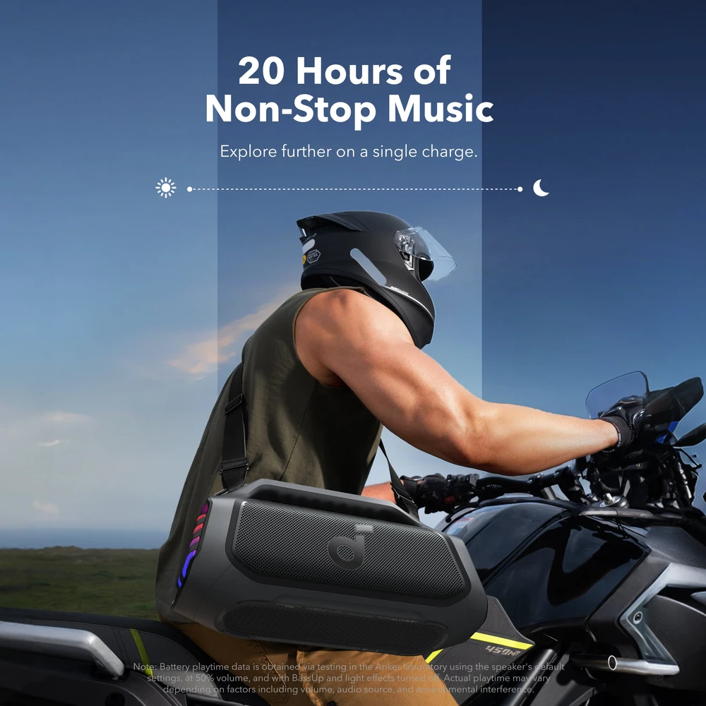 Nešiojama belaidė kolonėlė Soundcore Boom 2 Plus, 140 W, Bluetooth 6.0, IPX7, juodos spalvos