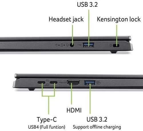 Nešiojamas kompiuteris ACER NTB Aspire 15 (A15-61M-R7QD), R7-8840HS, 15,6" FHD, 16 GB, 1 TB SSD, Radeon 780M, W11H, pilkas