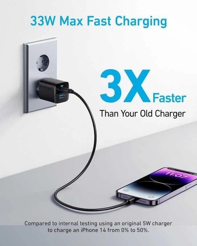 "Anker" įkroviklis 323 33W 1x USB-A 1x USB-C