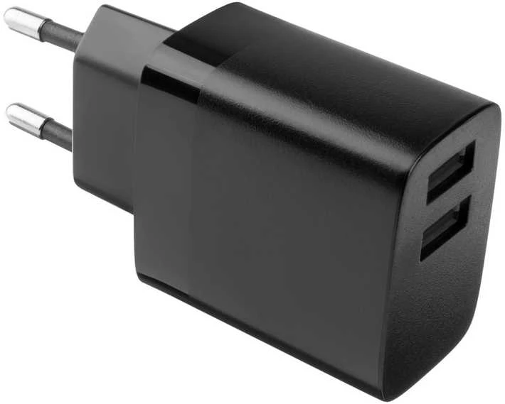 Fixed Fiksuotas | Dvigubas USB kelioninis įkroviklis 17W | FIXC17N-2U-BK