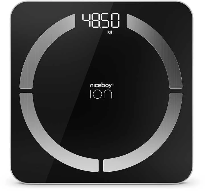 Virtuvinės svarstyklės Roger Niceboy ION SmartScale su LED ekranu (maks. 180kg) Juodas