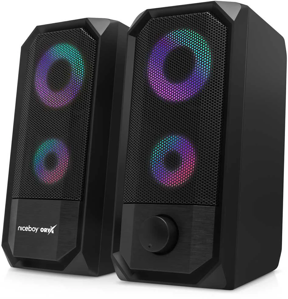 Kompiuterio kolonėlės Niceboy ORYX VOX 2.0 garsiakalbiai 12W / 3,5 mm lizdas / USB