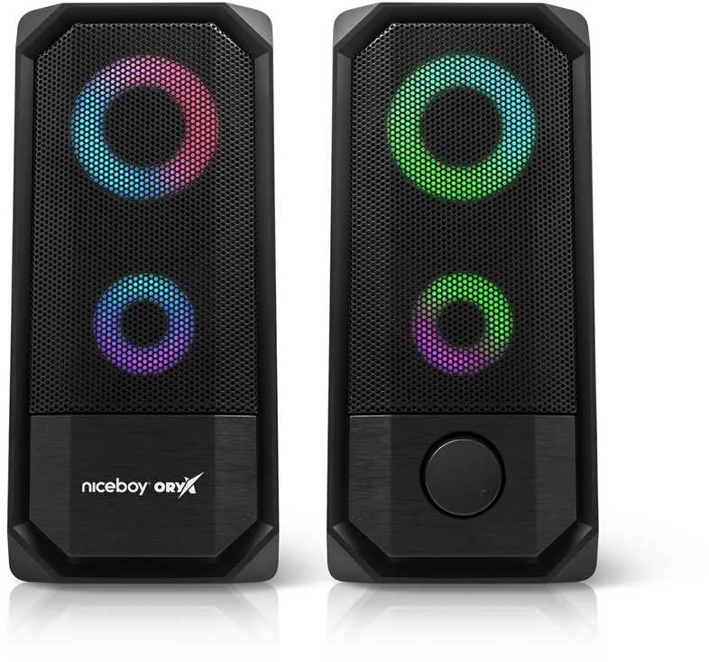 Kompiuterio kolonėlės Niceboy ORYX VOX 2.0 garsiakalbiai 12W / 3,5 mm lizdas / USB