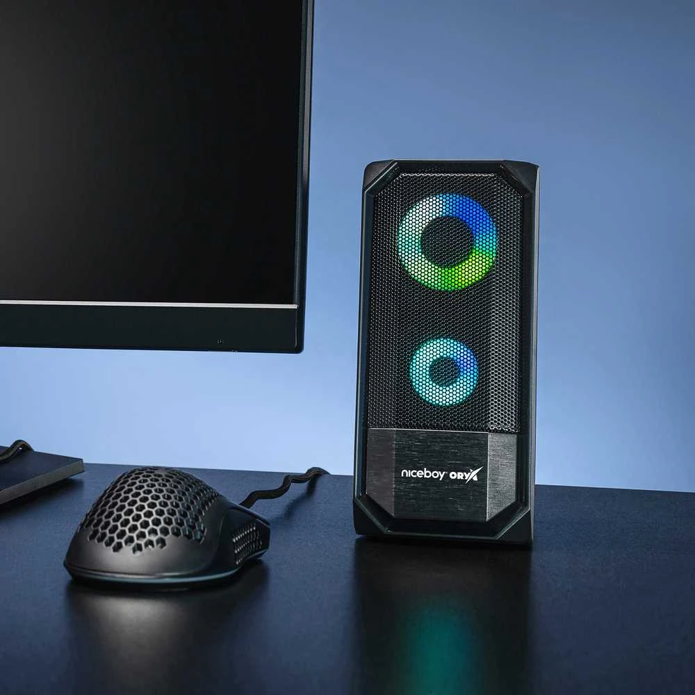 Kompiuterio kolonėlės Niceboy ORYX VOX 2.0 garsiakalbiai 12W / 3,5 mm lizdas / USB