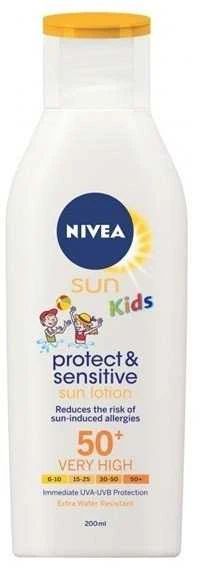 Nivea Vaikų losjonas nuo saulės SPF 50+ Sun Kids (Pure - jautrus losjonas nuo saulės) 200 ml