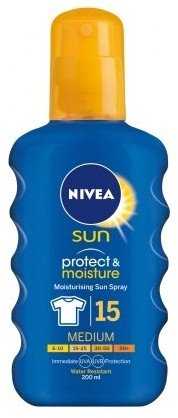 Nivea Purškiamasis losjonas SPF 15 Sun (drėkinamasis purškiamasis losjonas nuo saulės) 200 ml