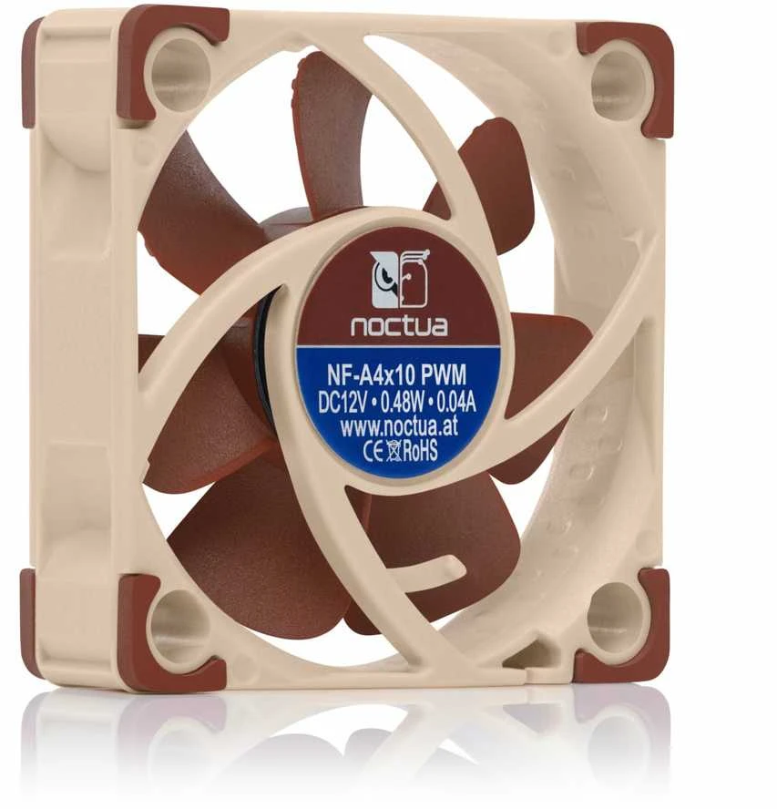 Noctua NF A4x10 PWM Kompiuterio dėklas Fan 4 cm rusvai gelsvas, Raudona