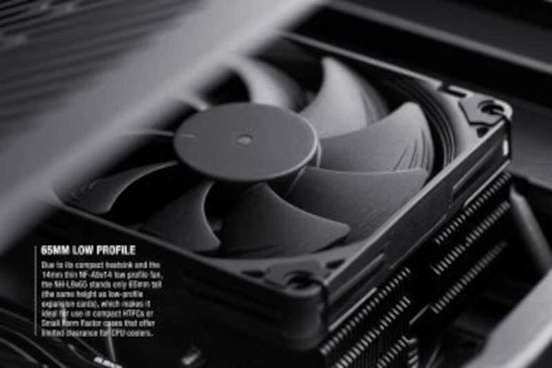 Noctua NH-L9X65 CH.BK. juodas aušintuvas iš arti