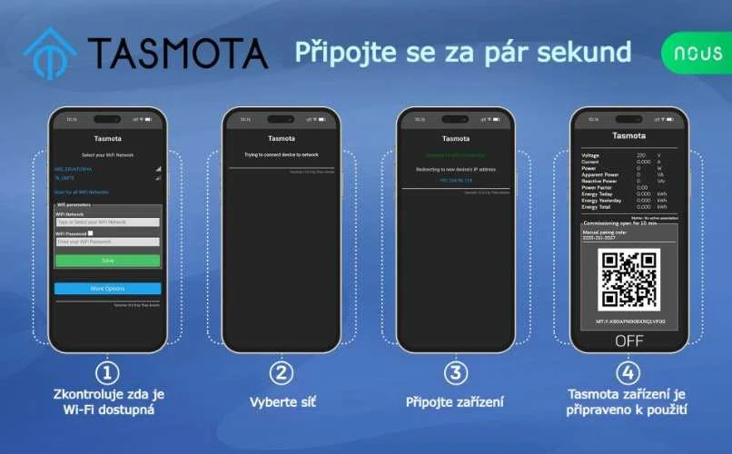 NOUS B1T WIFI Tasmota 1 kanalo relė ESP32